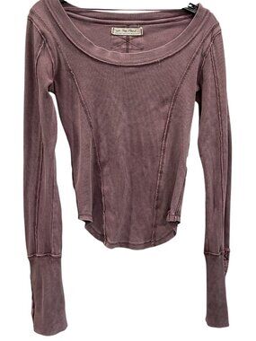 We The Free Stuck On You Cuff Long Sleeve Thermal Top XS Purple Layers Capsule